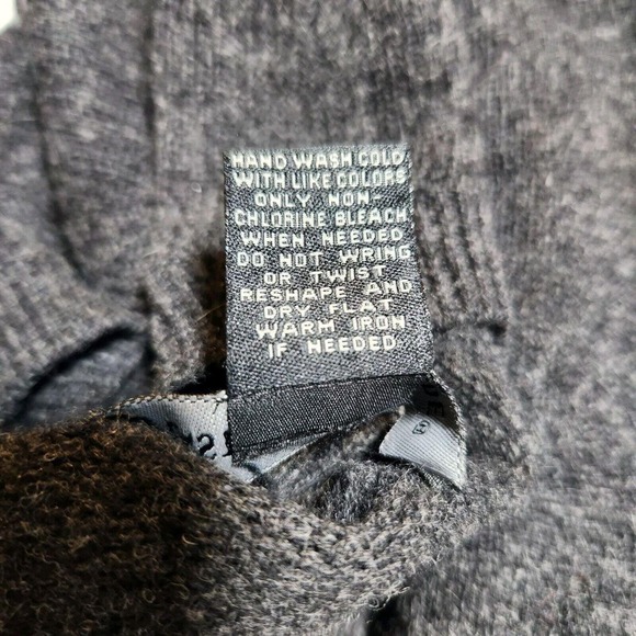 Vintage 90s Eastside Westside XL $198 Gray Marble 100% Lambswool Sweater - Picture 7 of 10